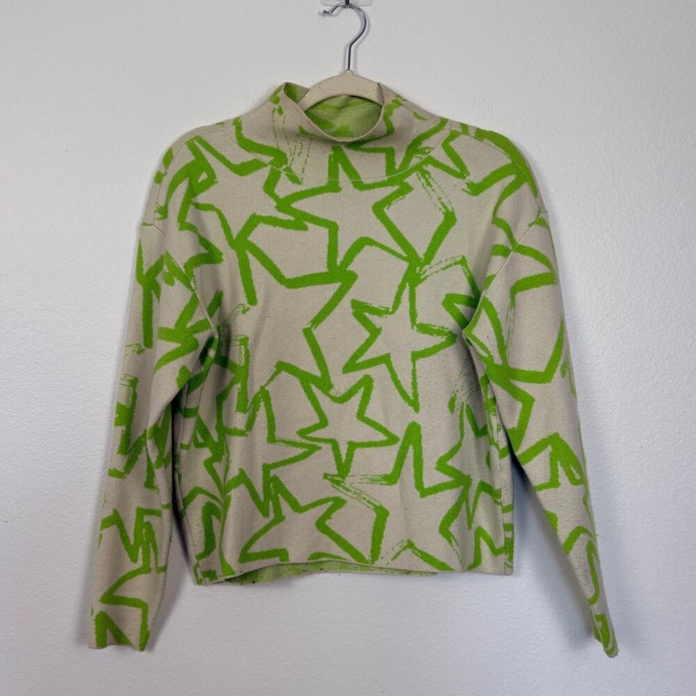 Anthropologie Maeve Carys Star Print Mock Neck Sweater XS